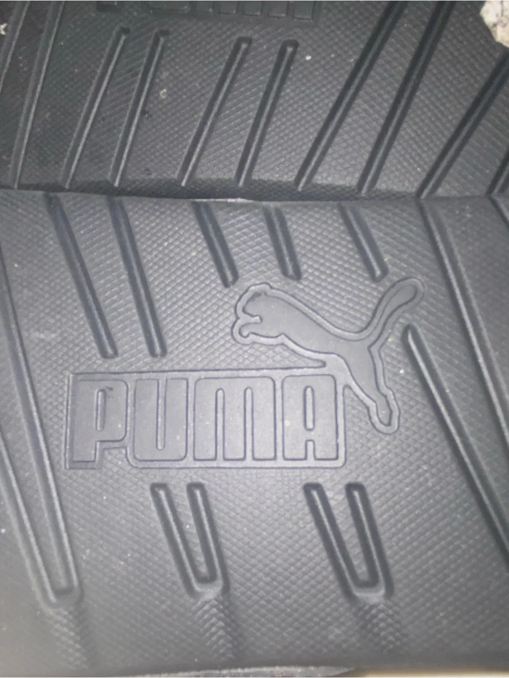 Puma Black & White Logo Slide Sandals